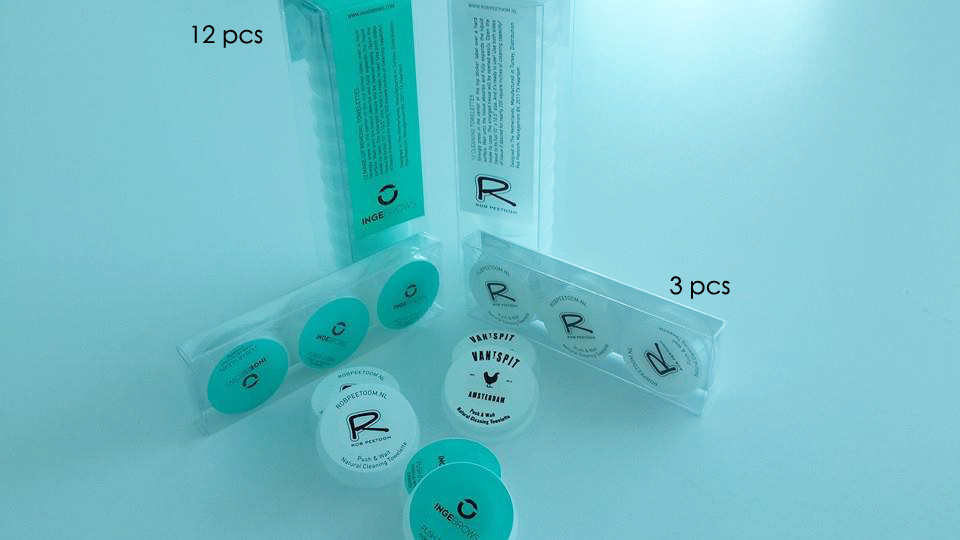 Envases de 12 y 3 unidades-toallita encapsulada PushClean